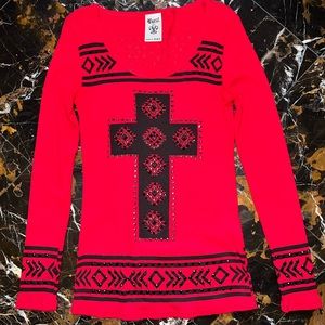 Vocal Rhinestone Cross Tee